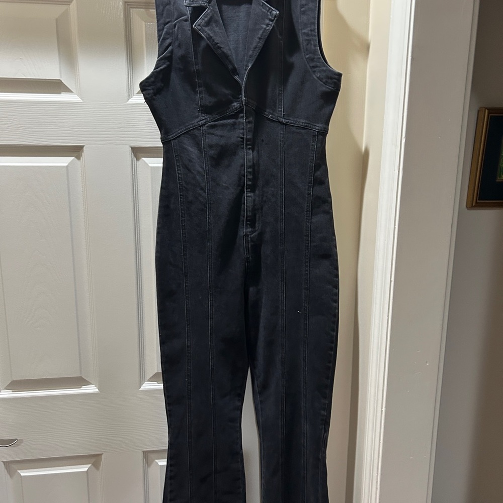 Free People Black Denim Women's Jumpsuit